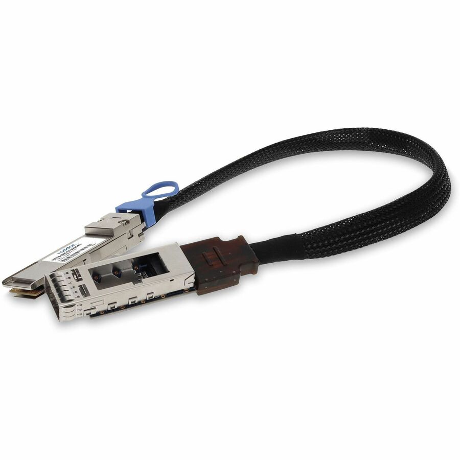 AddOn 200GBase-CU QSFP56 to QSFP56 Male to Female Direct Attach Extension Cable (Passive Twinax, 36cm, 30AWG)