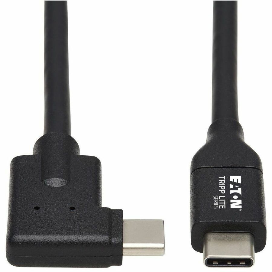 Tripp Lite by Eaton USB-C Cable (M/M) - USB 3.2 Gen 1 (5 Gbps) Thunderbolt 3 Compatible Right-Angle Plug 1 ft. (0.3 m)