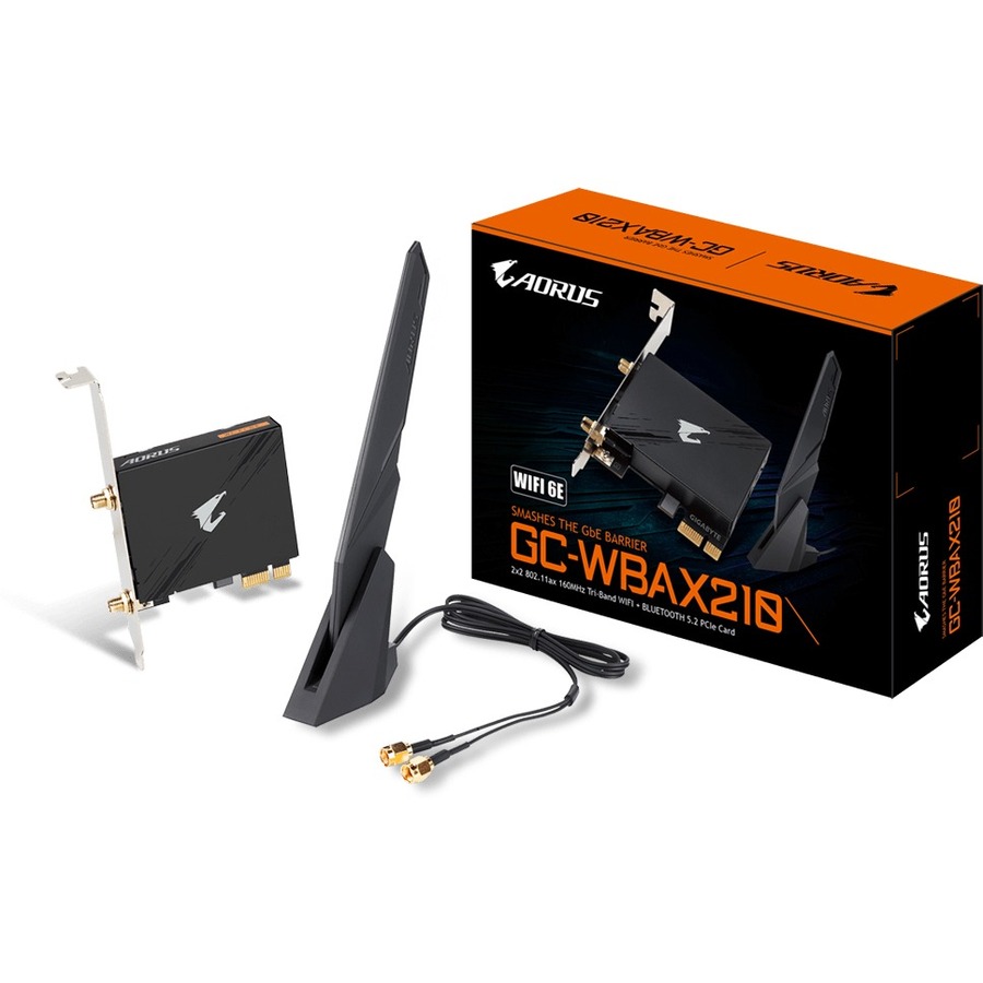 GIGABYTE GC-WBAX210 IEEE 802.11ax Bluetooth 5.2 Tri Band Wi-Fi/Bluetooth Combo Adapter