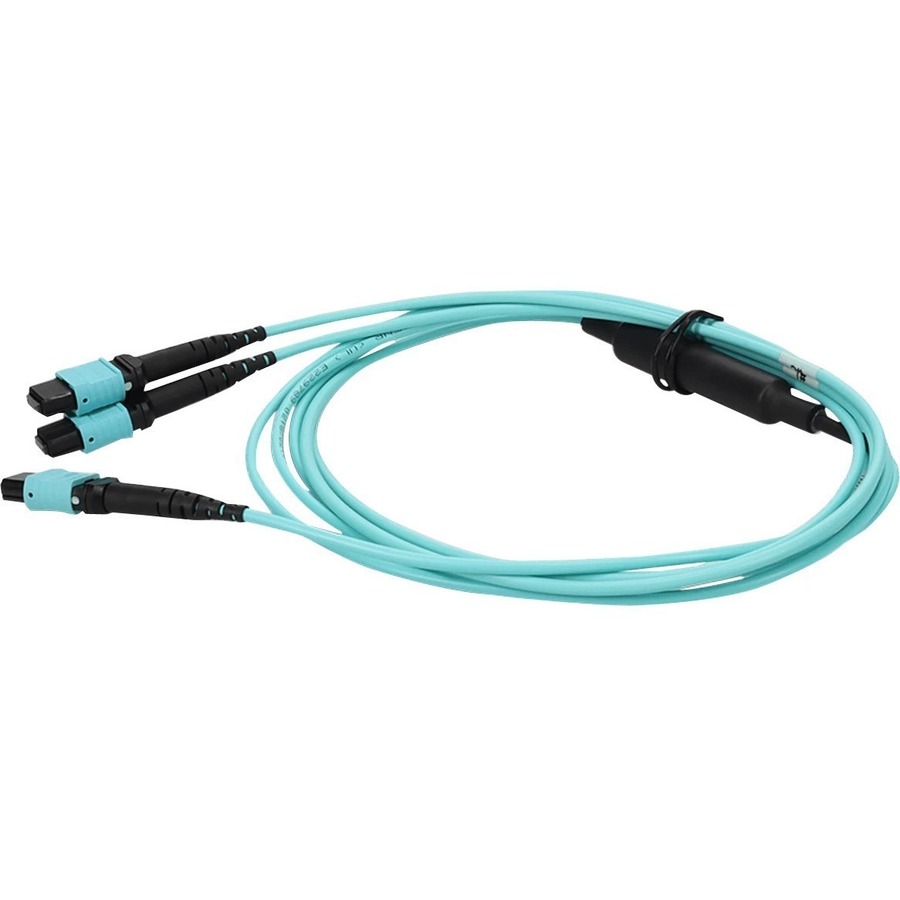 AddOn 2m MPO-16/UPC to 4xMPO/UPC Aqua OM4 LSZH 16-Strand Fiber Fanout Cable