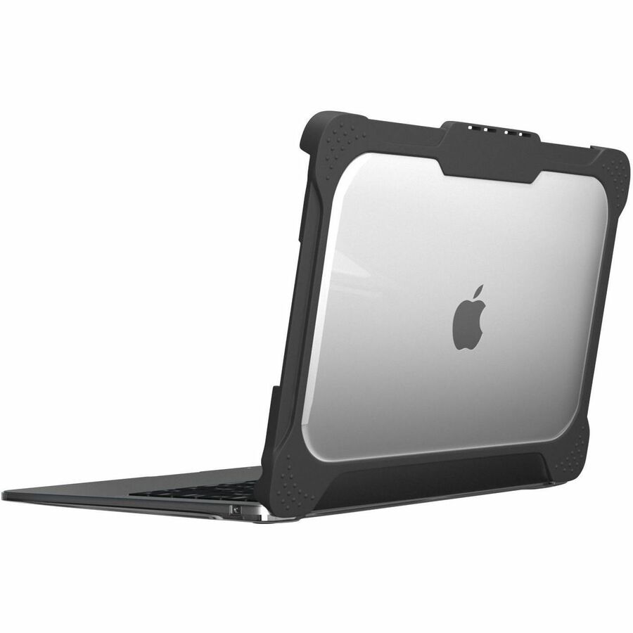 MAXCases Extreme Shell-L for MacBook Air 13.3" (2018-2021 w/Touch ID - Intel/M1 Chips) (Black/Clear)