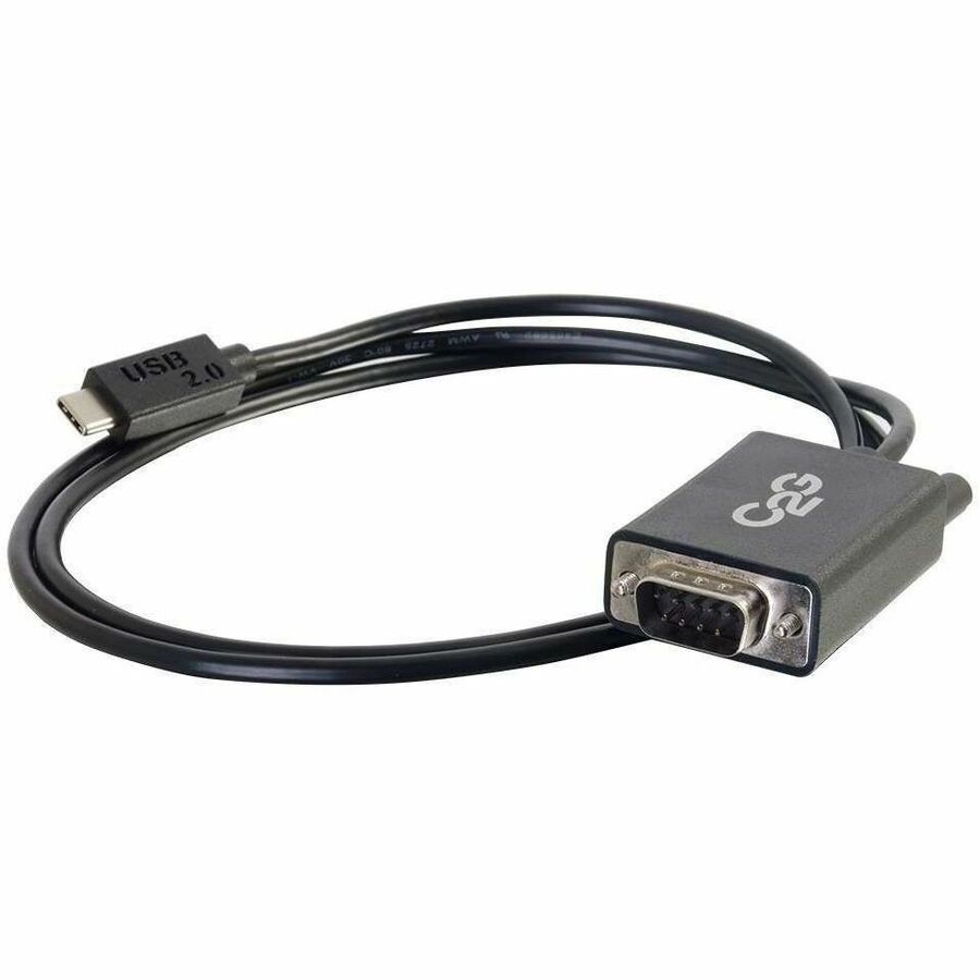 C2G 3ft (0.9m) USB 2.0 USB-C to DB9 Serial RS232 Adapter Cable