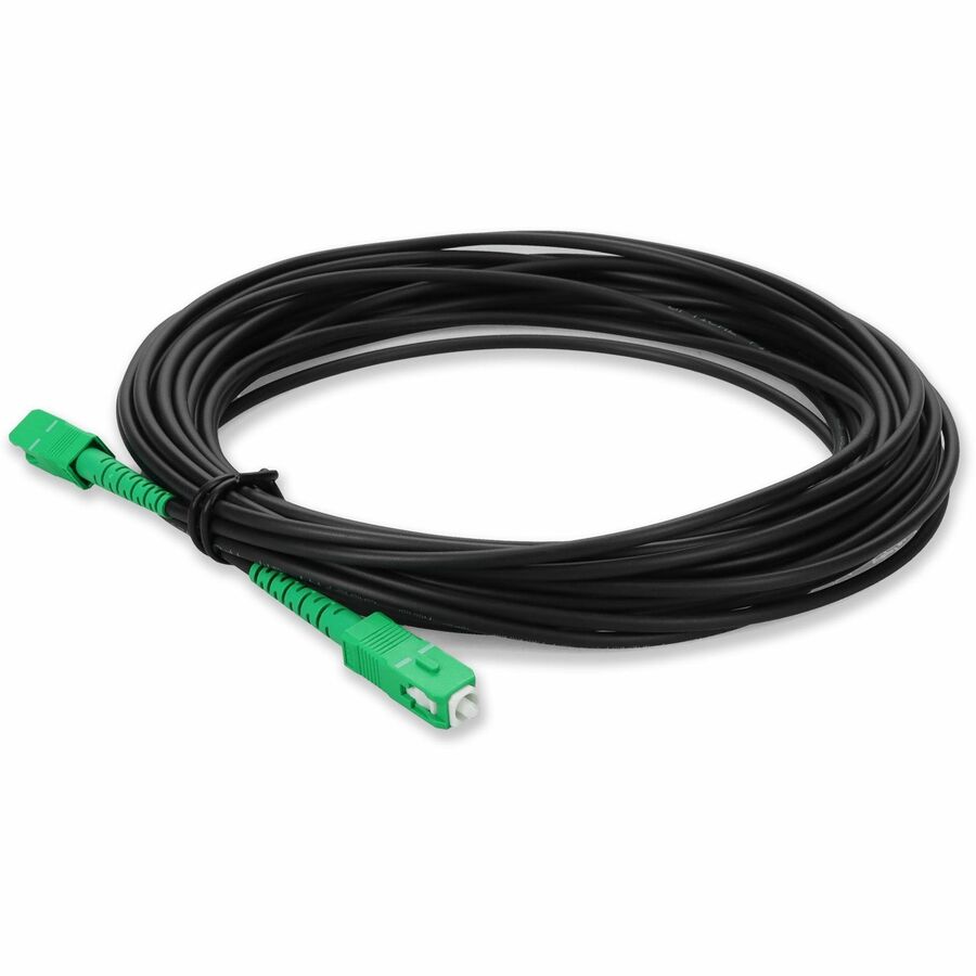 AddOn 10m ASC to ASC Black OS2 Simplex OFNR (Riser-Rated) SMF (Single Mode) Fiber Outdoor Patch Cable, 9/125