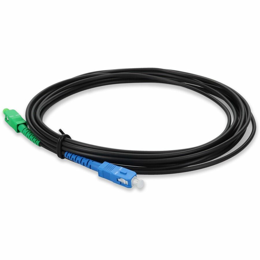 AddOn 2m ASC to SC Black OS2 Simplex OFNR (Riser-Rated) SMF (Single Mode) Fiber Outdoor Patch Cable, 9/125