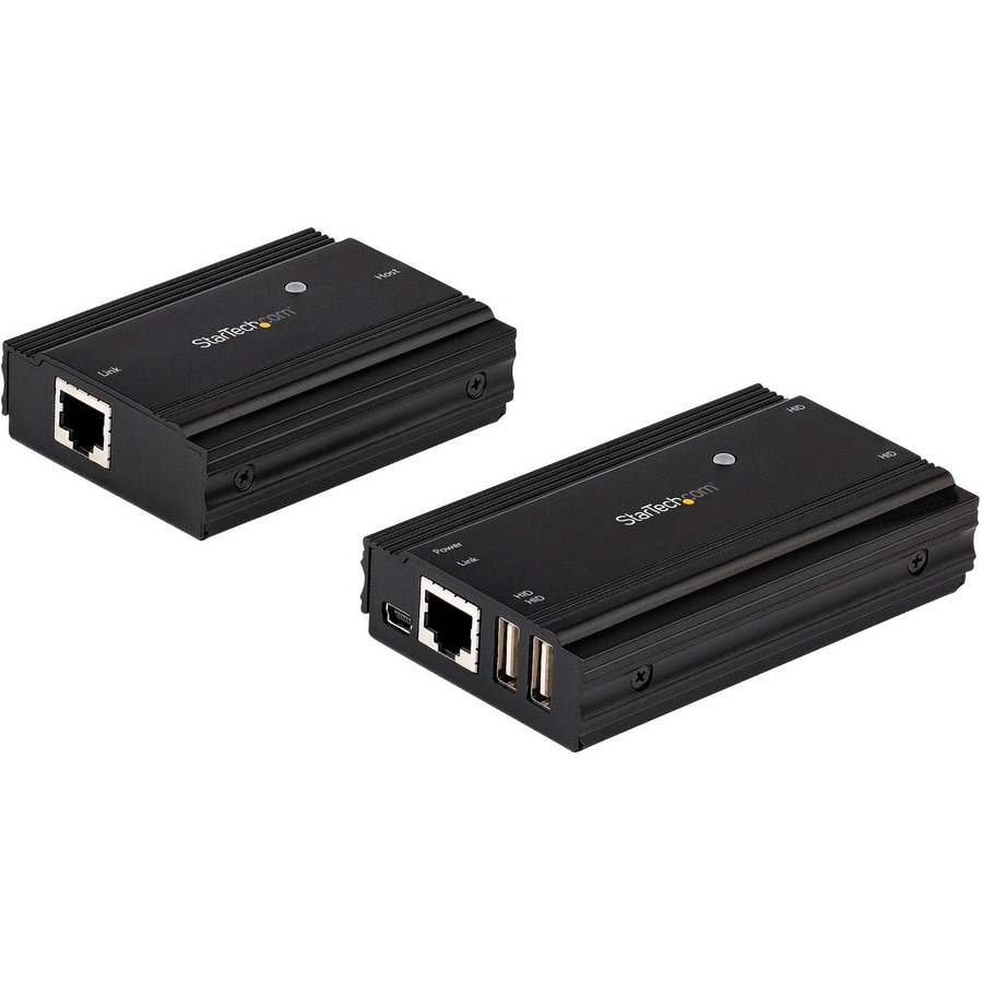 StarTech 4 Port USB 2.0 Extender Hub over CAT5e/CAT6 Ethernet Cable (RJ45), 330ft/100m, Metal Housing, USB Extender Kit, 480 Mbps, TAA