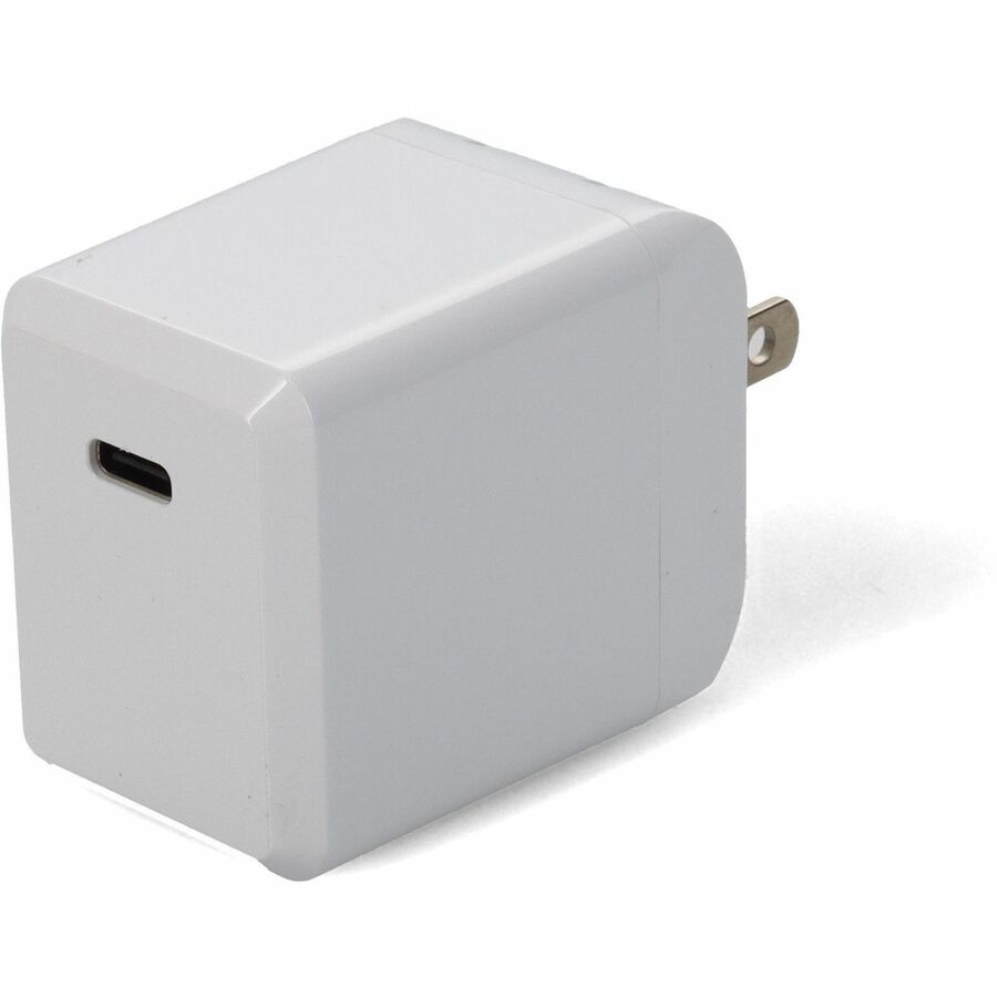 AddOn Wall Charger to 1X USB-C 3.1 5V at 3A, 9V at 2A, or 12V at 1.5A 18W total, White