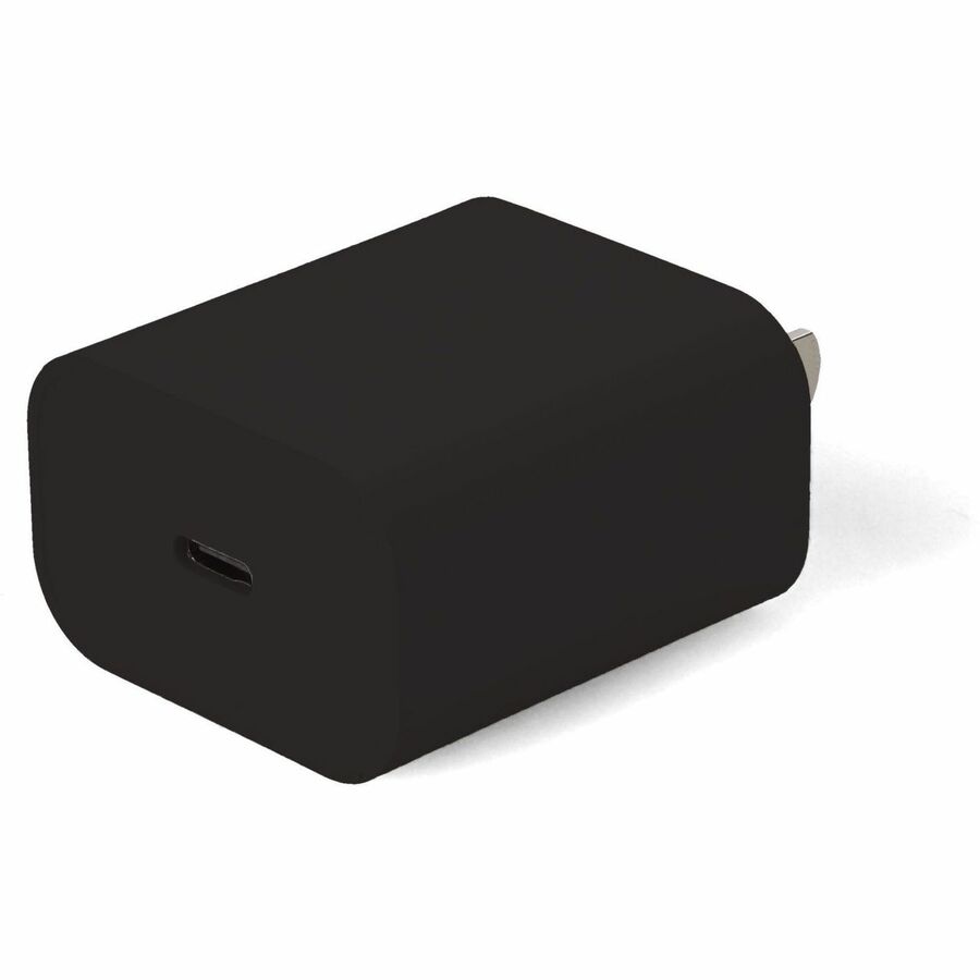 AddOn Wall Charger to 1X USB C 3.1 5V at 3A, 9V at 2.22A, or 12V at 1.67A 20W total, Black