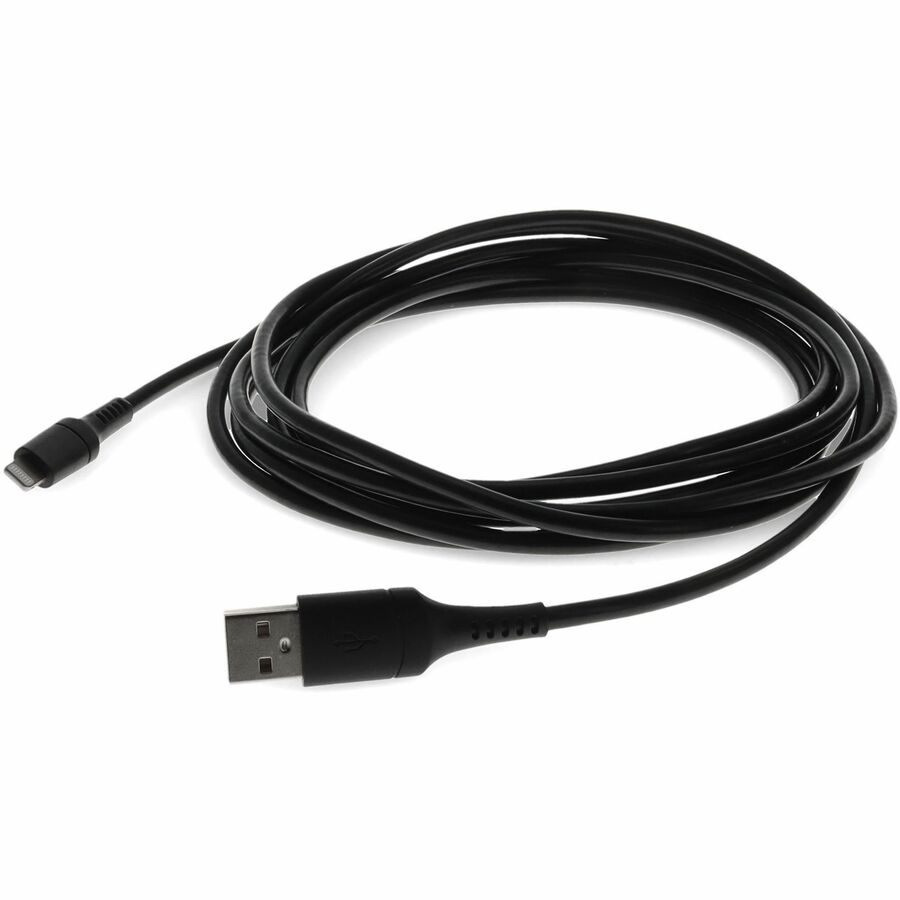 AddOn 3m (9.8ft) USB A 2.0 Male to Lightning Male Sync and Charge Black Cable