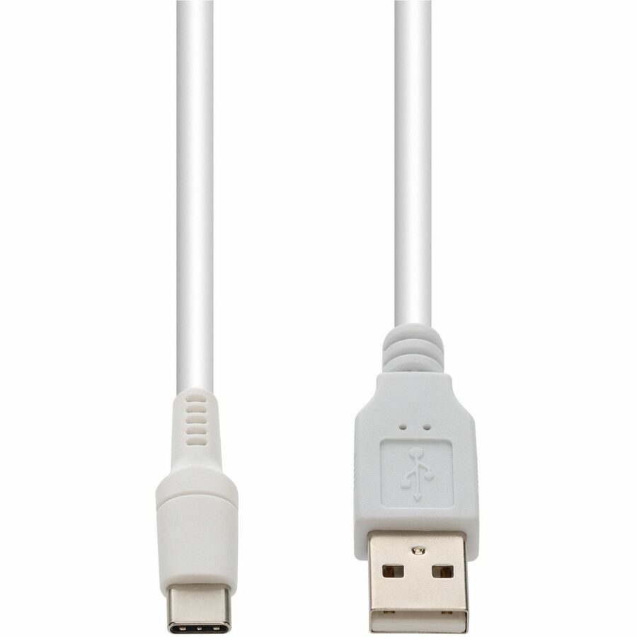 AddOn 1m USB A 2.0 (Male) to USB C 2.0 (Male) Sync and Charge White Cable, 480Mbps