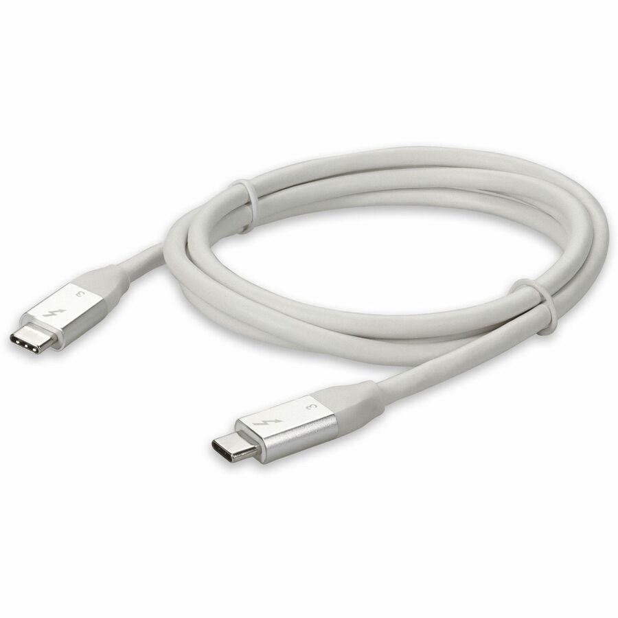 AddOn 3ft (1m) USB C 3.1 Male to Male Thunderbolt-compatible Sync and Charge White Cable