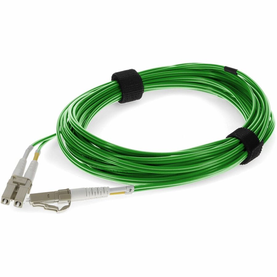 AddOn 2m LC to LC Green OM4 Duplex OFNR (Riser-Rated) TAA MMF (Multi Mode) Fiber Patch Cable, 50/125