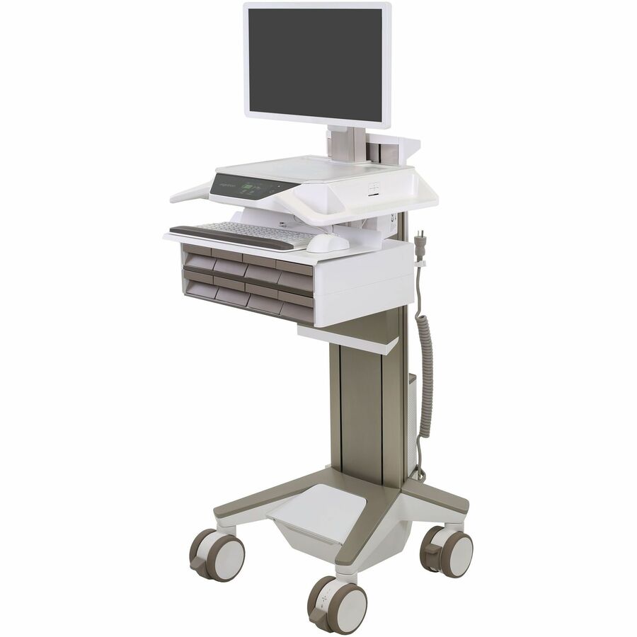 Ergotron CareFit™ Pro Electric Lift Cart, LiFe Powered, 8 Drawers (4x2), US/CA/MX