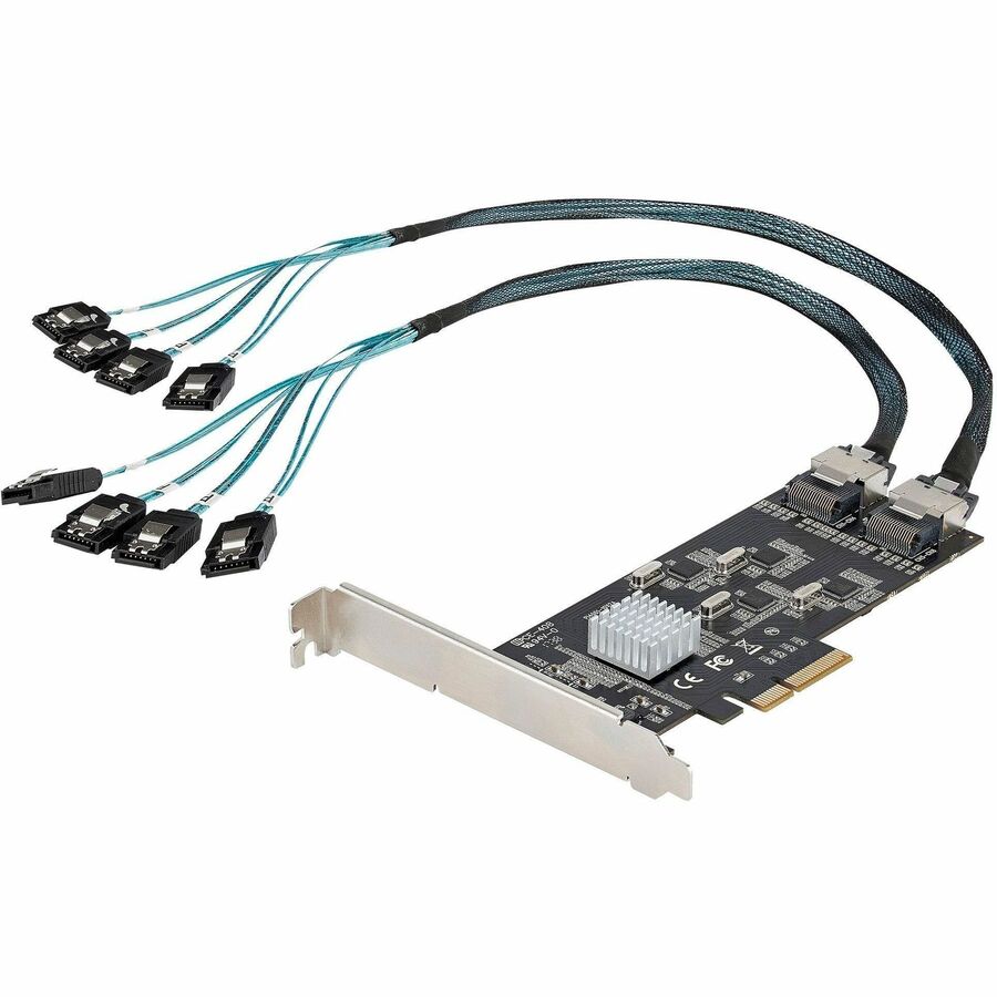 StarTech 8 Port SATA PCIe Card, PCI Express 6Gbps SATA Expansion Card with 4 Controllers, PCI-e x4 Gen 2 to SATA III Adapter Card