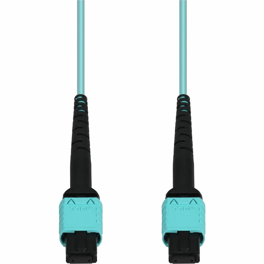 AddOn 50m MPO/UPC to MPO/UPC Aqua OM4 OFNP (Plenum-Rated) 24-Strand MMF (Multi Mode) Fiber Patch Cable, 50/125