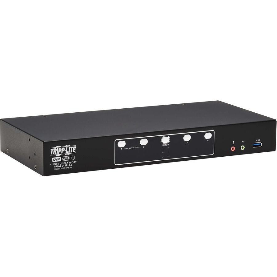 Tripp Lite by Eaton 4-Port DisplayPort Dual-Display KVM Switch - 4K 60 Hz USB 3.2 Gen 1 HDCP 2.2 USB Sharing