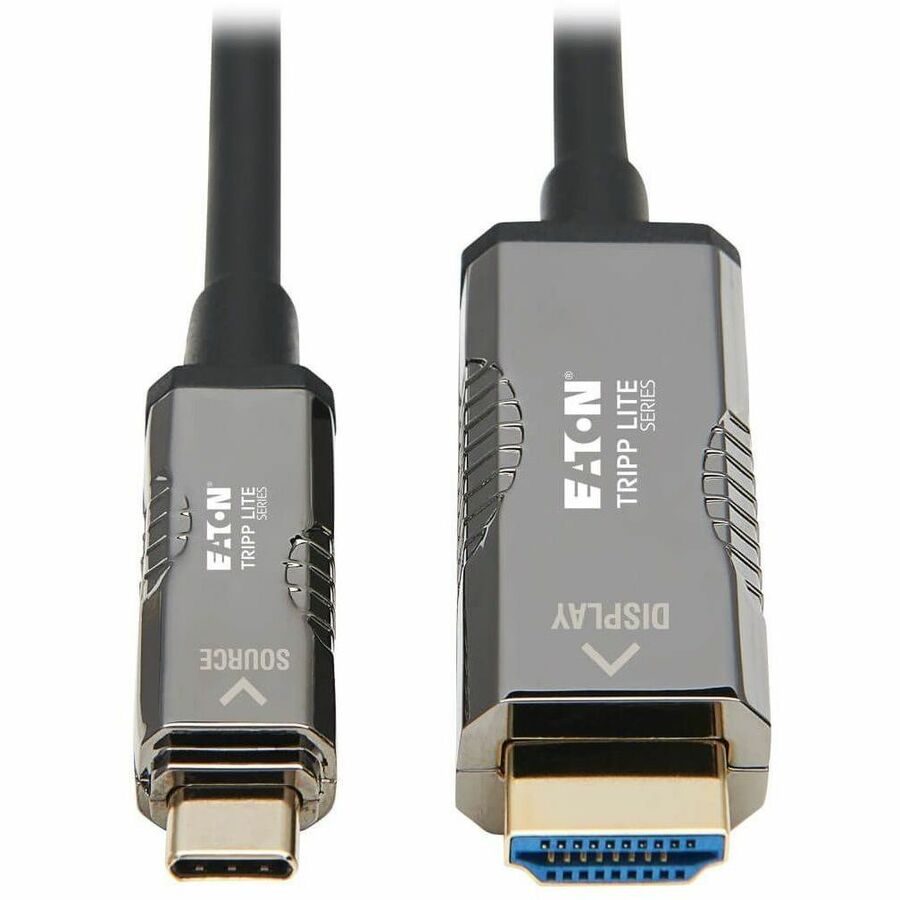 Eaton Tripp Lite Series High-Speed USB-C to HDMI Fiber Active Optical Cable (AOC) - UHD 4K 60 Hz, HDR, CL3 Rated, Black, 50 m (164 ft.)