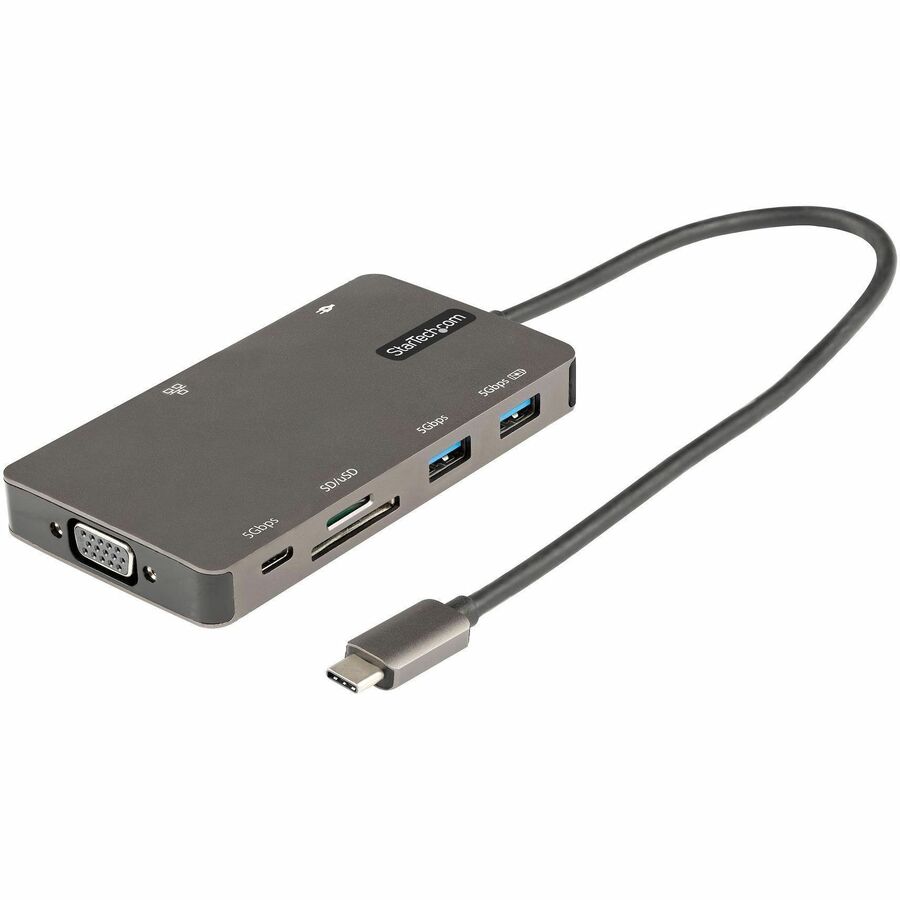 StarTech USB C Multiport Adapter, HDMI 4K 30Hz or VGA, 5Gbps USB 3.0 Hub (USB A / USB C Ports), 100W Power Delivery, SD/Micro SD, GbE