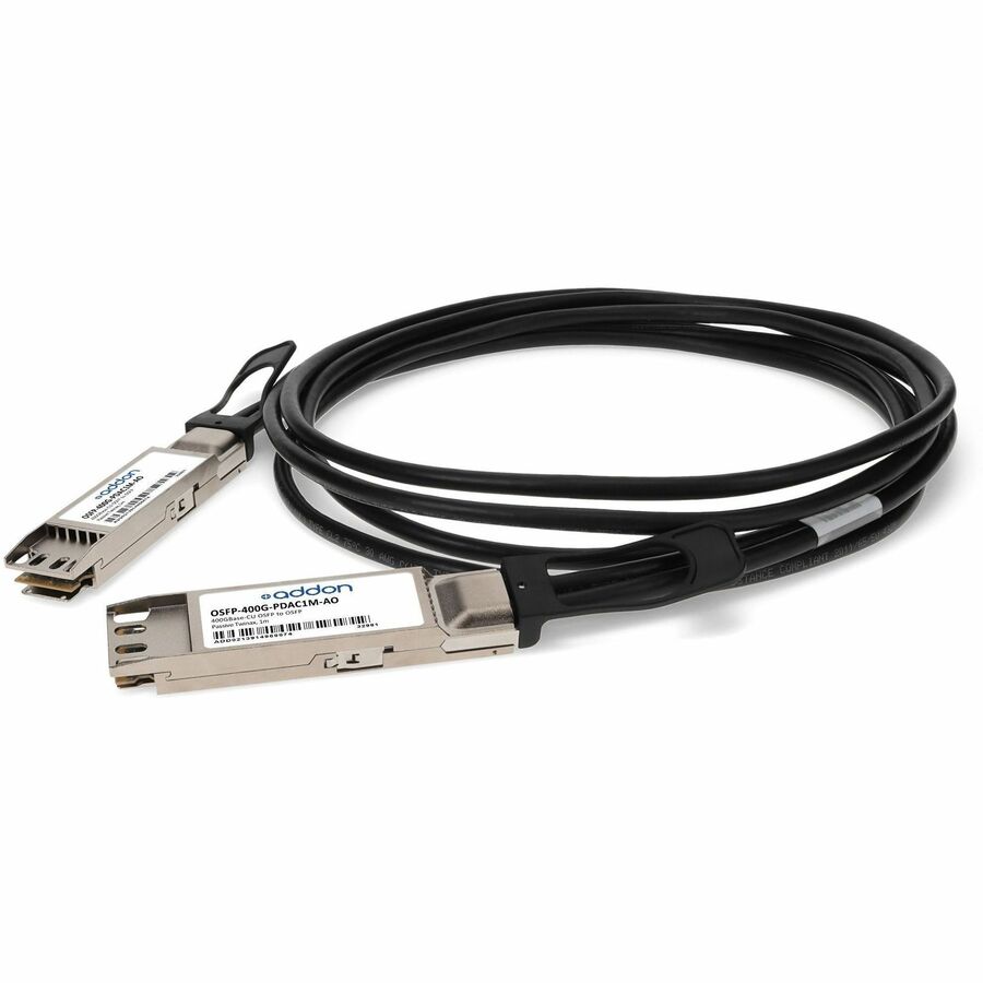 AddOn MSA and TAA Compliant 400GBase-CU OSFP to OSFP Direct Attach Cable (Passive Twinax, 1m)