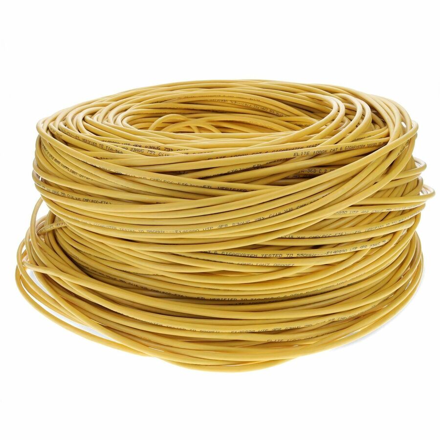 AddOn 1000ft Non-Terminated Yellow CAT6 PVC Solid Bulk Cable CAT 6
