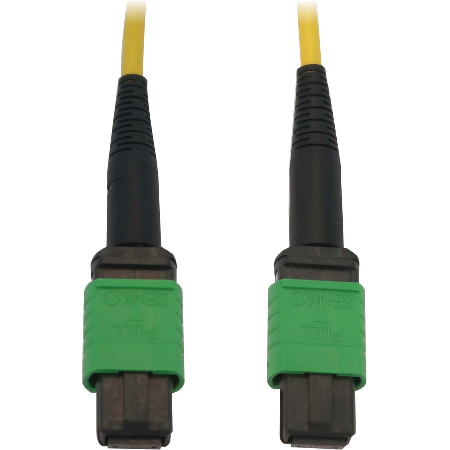 Eaton Tripp Lite Series 40/100G Singlemode 9/125 OS2 Fiber Optic Cable (12F MTP/MPO-APC F/F), LSZH, Yellow, 2 m (6.6 ft.)