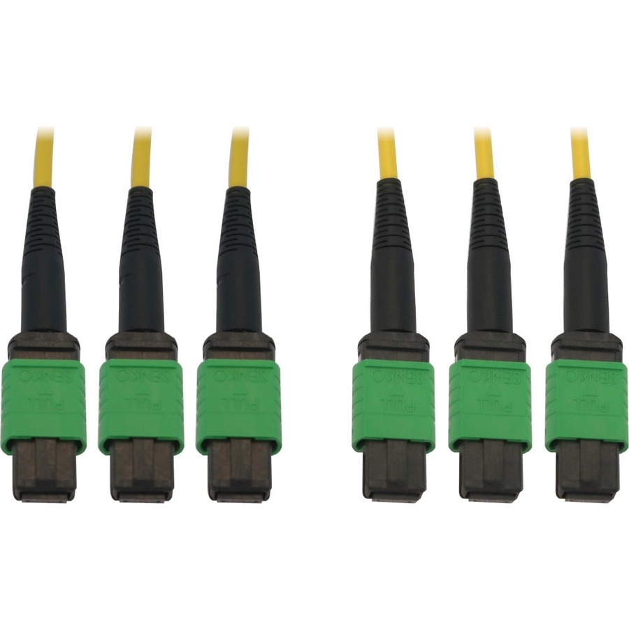 Eaton Tripp Lite Series 40/100G Singlemode 9/125 OS2 Fiber Optic Cable (3x8F MTP/MPO-APC F/F), LSZH, Yellow, 10 m (32.8 ft.)
