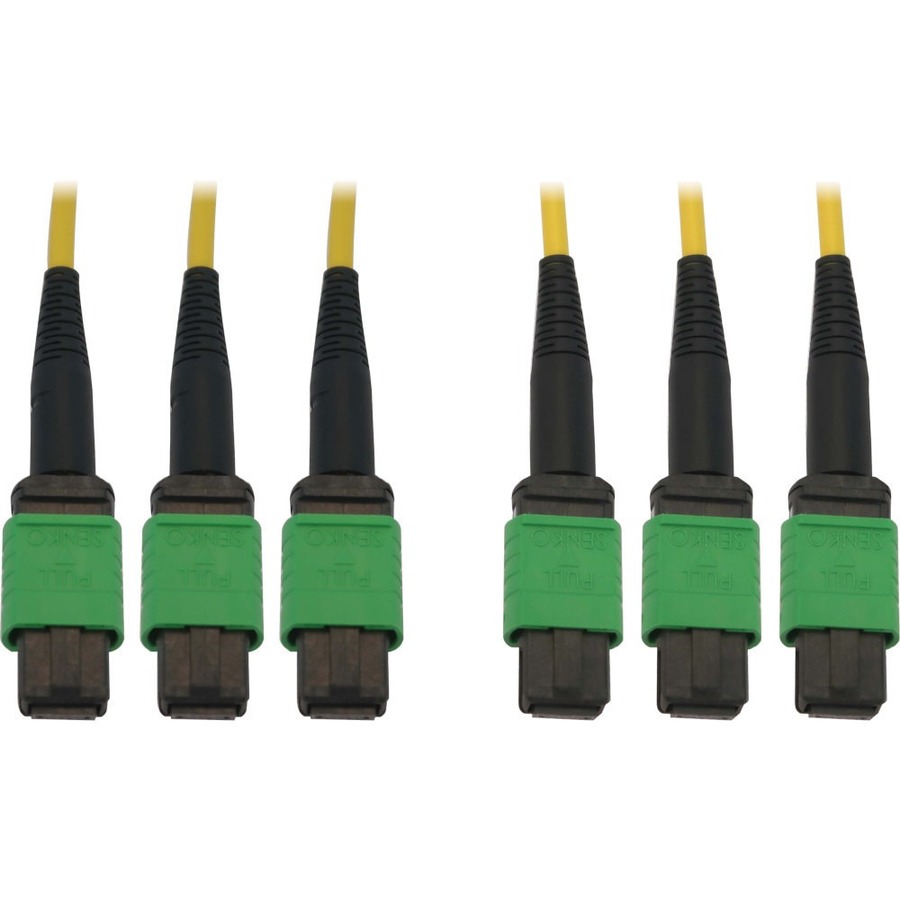 Eaton Tripp Lite Series 40/100G Singlemode 9/125 OS2 Fiber Optic Cable (3x8F MTP/MPO-APC F/F), LSZH, Yellow, 23 m (75 ft.)
