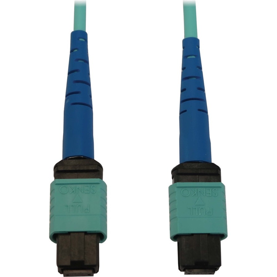 Tripp Lite by Eaton 40/100/400G Multimode 50/125 OM3 Fiber Optic Cable (24F MTP/MPO-PC F/F) LSZH Aqua 25 m (82 ft.)