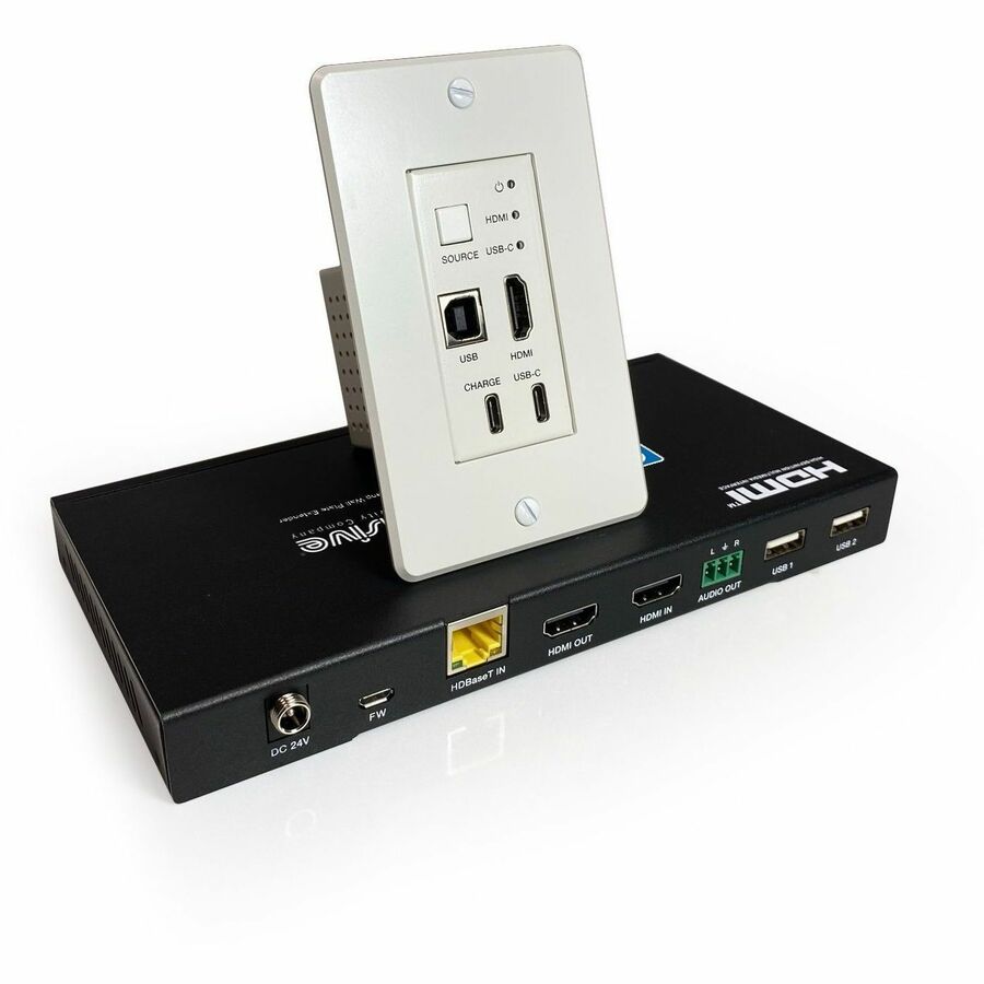 Comprehensive Pro AV/IT Integrator Series HDBaseT 4K60 HDMI, USB-C, USB 2.0, Audio over CATx Single Gang Wall Plate Extender TX/RX Kit up to 230ft
