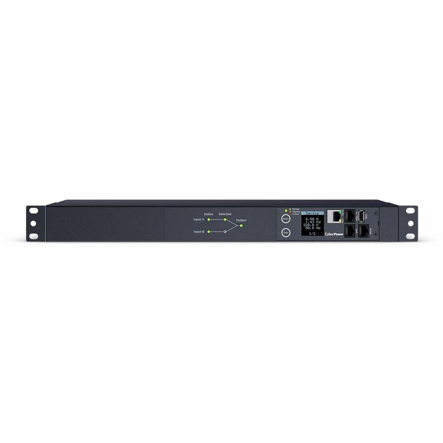 CyberPower PDU44004 Single Phase 240 - 200 VAC 15A Switched ATS PDU