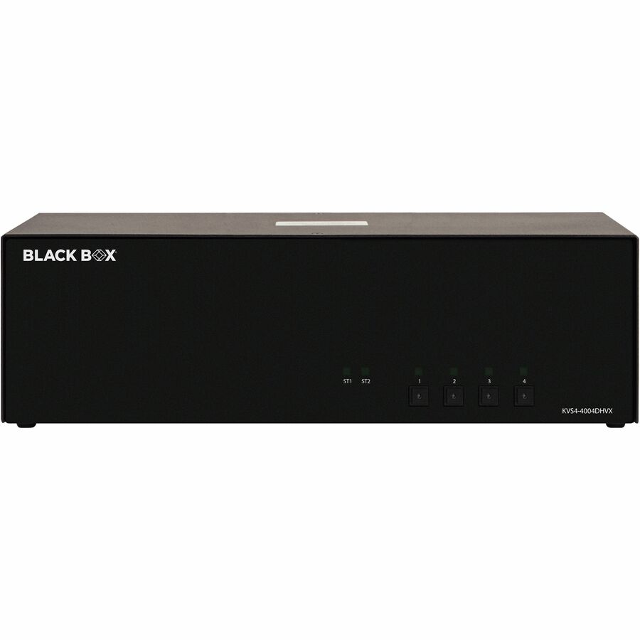 Black Box KVM Switch, NIAP 4.0 Certified - 4-Port, Quad-Monitor, DVI, HDMI, DisplayPort, CAC