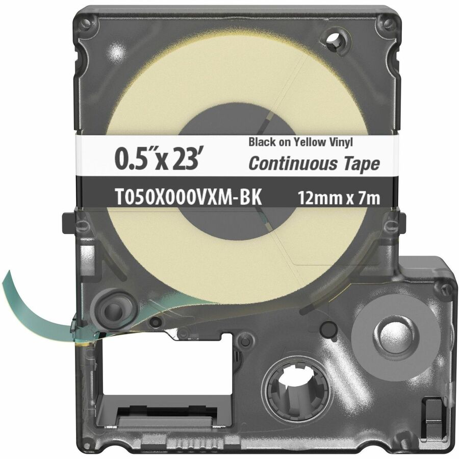 Panduit PXE T050X000VXM-BK MP Printer Cont. Tape, Safety & ID, Vinyl, Blk/Ylw, 0.5" W