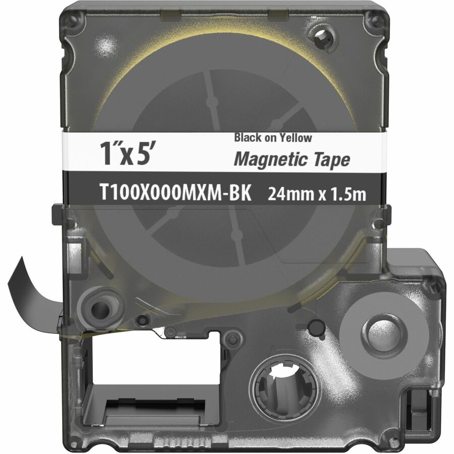 Panduit PXE T100X000MXM-BK MP Printer Cont. Tape, Safety & ID, Magnetic, Blk/Ylw, 1" W