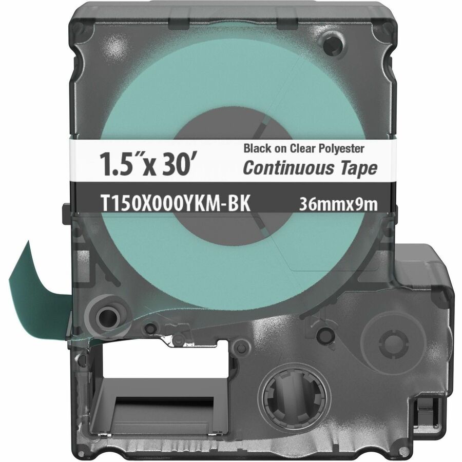Panduit PXE T150X000YKM-BK MP Printer Cont. Tape, Safety & ID, Polyest, Blk/Clr, 1.5" W