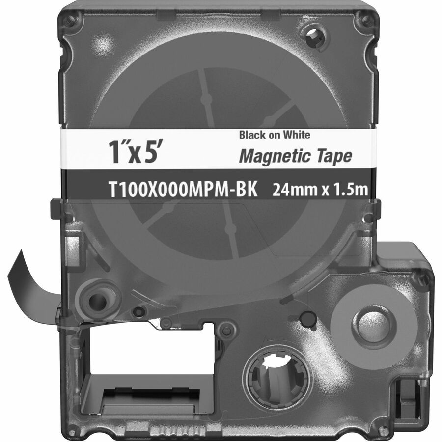 Panduit PXE T100X000MPM-BK MP Printer Cont. Tape, Safety & ID, Magnetic, Blk/Wht, 1" W