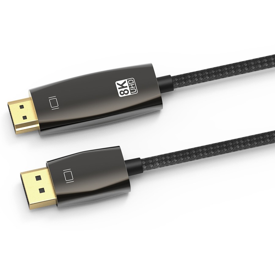 4XEM 3FT (1M) DisplayPort 1.4 to HDMI 2.1 Active Cable - 8K/4K UHD DP to HDMI Braided Video Cable - Black