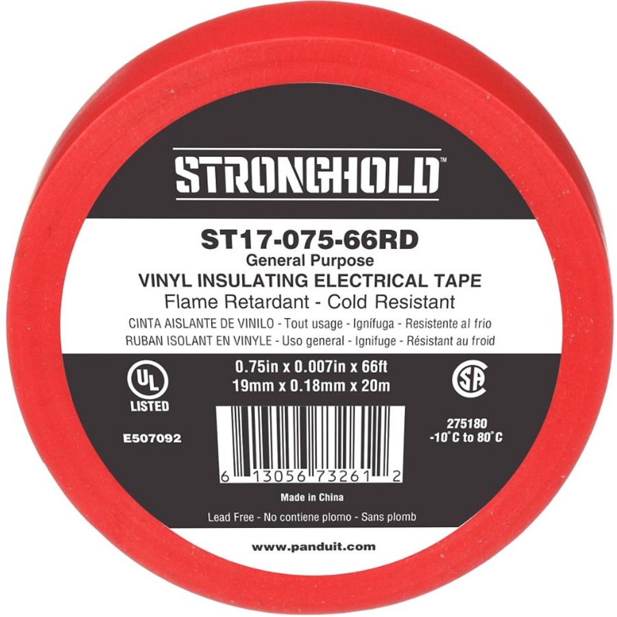 StrongHold StrongHold ST17-075-66YL Electrical Tape, Yellow, PVC, Gen Purpose, .75" , .007"
