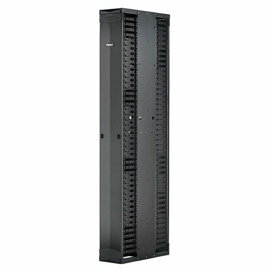 Panduit PE2V Vertical Dual-Sided Manager, 1 Door, 52RU, 8 in. Wide, Black