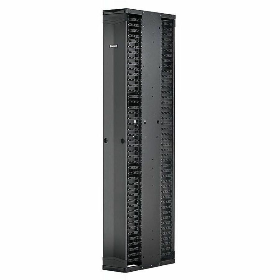 Panduit PE2V Vertical Dual-Sided Manager, 1 Door, 52RU, 6 in. Wide, Black