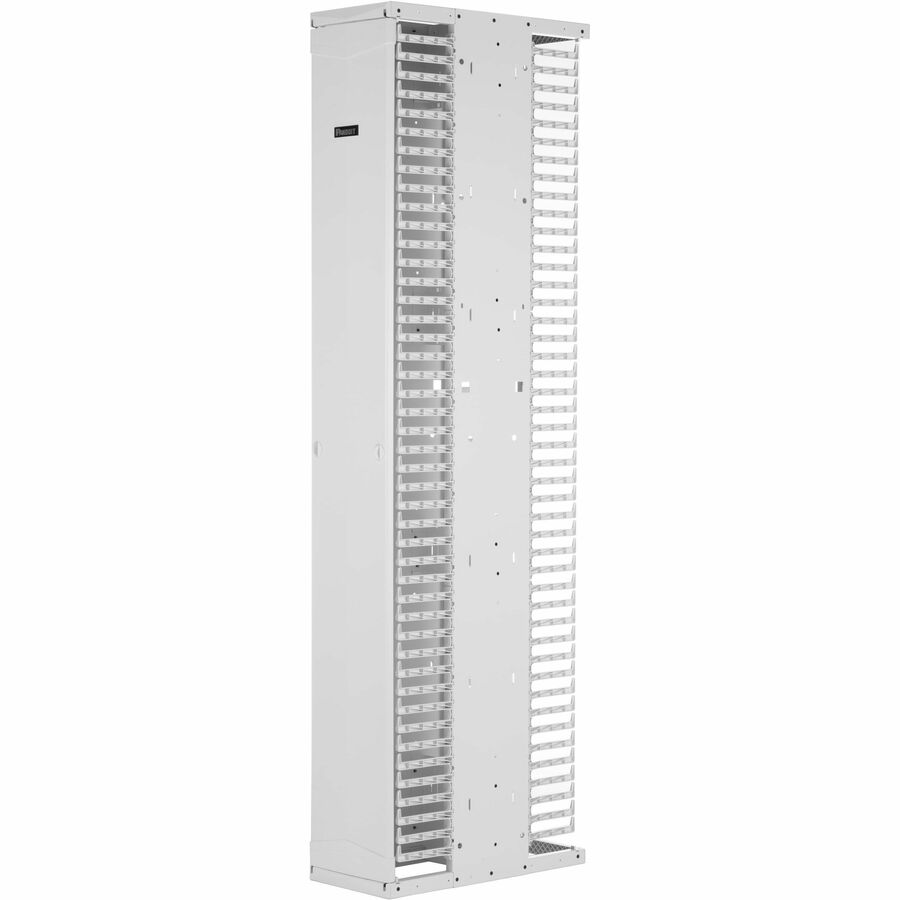 Panduit PE2V Vertical Dual-Sided Manager, 1 Door, 45RU, 12 in. Wide, White