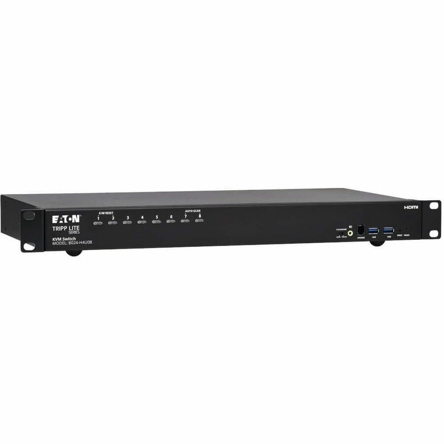 Tripp Lite by Eaton 8-Port 4K HDMI/USB KVM Switch - 4K 60 Hz Video/Audio, USB Peripheral Sharing, 1U Rack-Mount