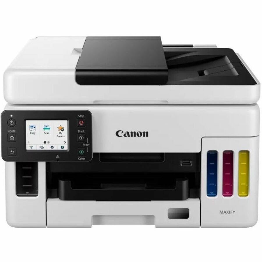 Canon MAXIFY GX6021 Wireless MegaTank Inkjet Multifunction Printer - Color - Copier/Printer/Scanner - 12 ppm Mono/12 ppm Color Print - 1200 x 600 dpi Print - Up to 45000 Pages Monthly - Color Flatbed Scanner - 1200 dpi Optical Scan - Fast Ethernet - Wirel
