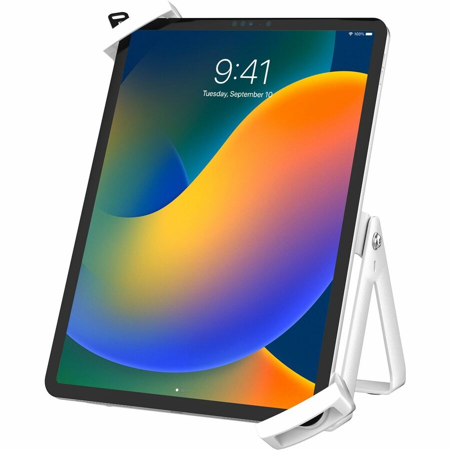 CTA Digital Full Rotation Desk Mount w/ Universal Security Holder for 8-12" Tablets (White)