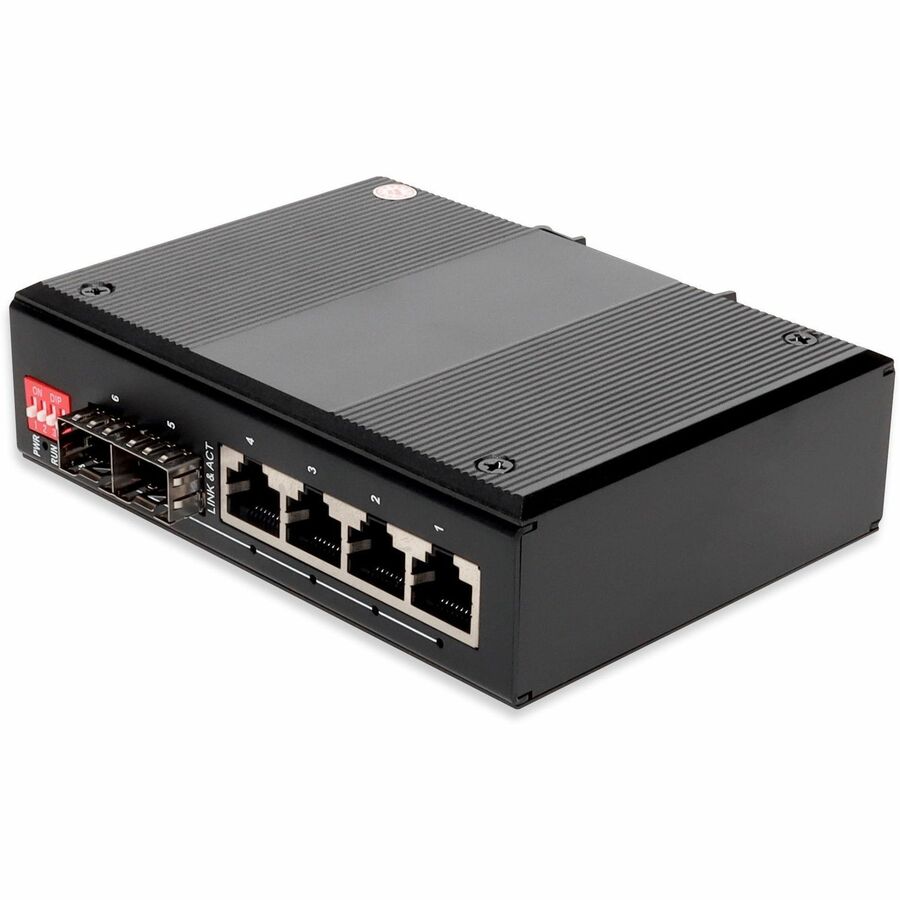 AddOn Industrial Managed 10/100/1000Base-TX(RJ-45) x4 to 2 Open SFP Port Media Converter