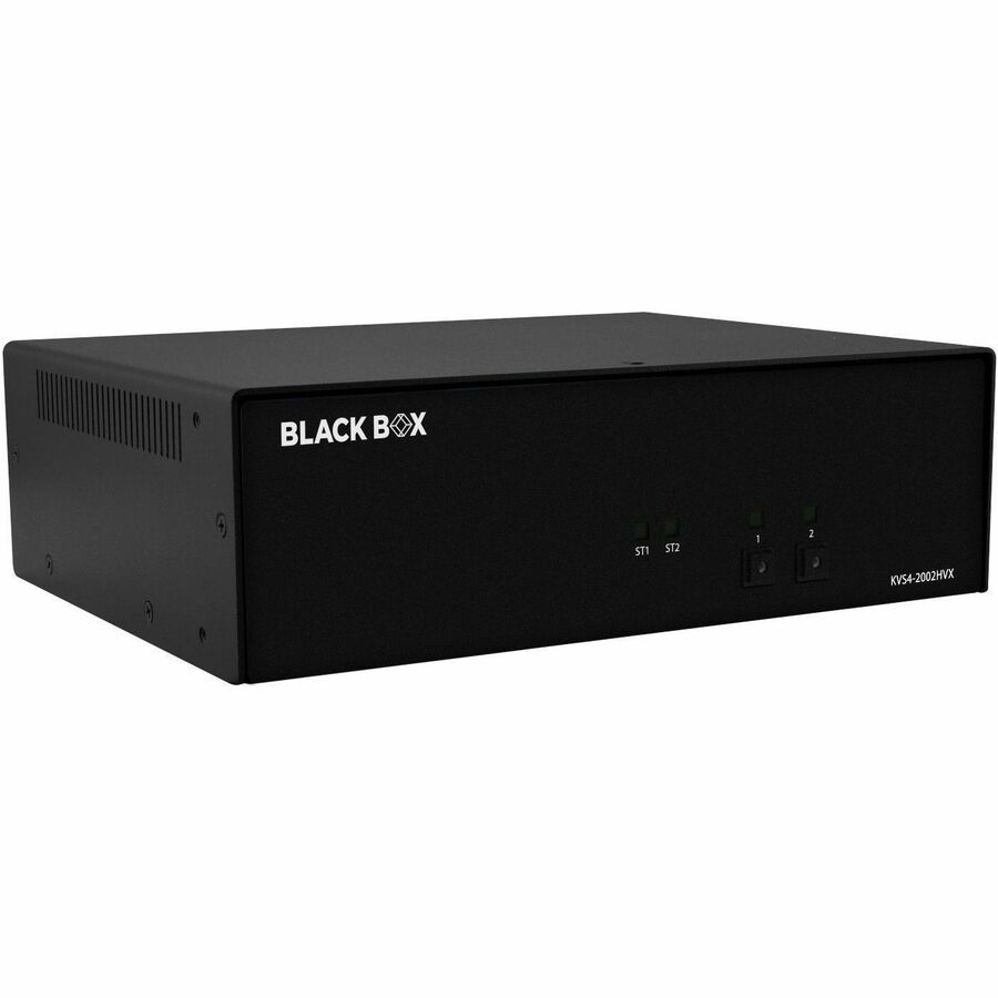 Black Box KVM Switch, NIAP 4.0 Certified - 2-Port, Dual-Monitor, FlexPort HDMI/DisplayPort, CAC