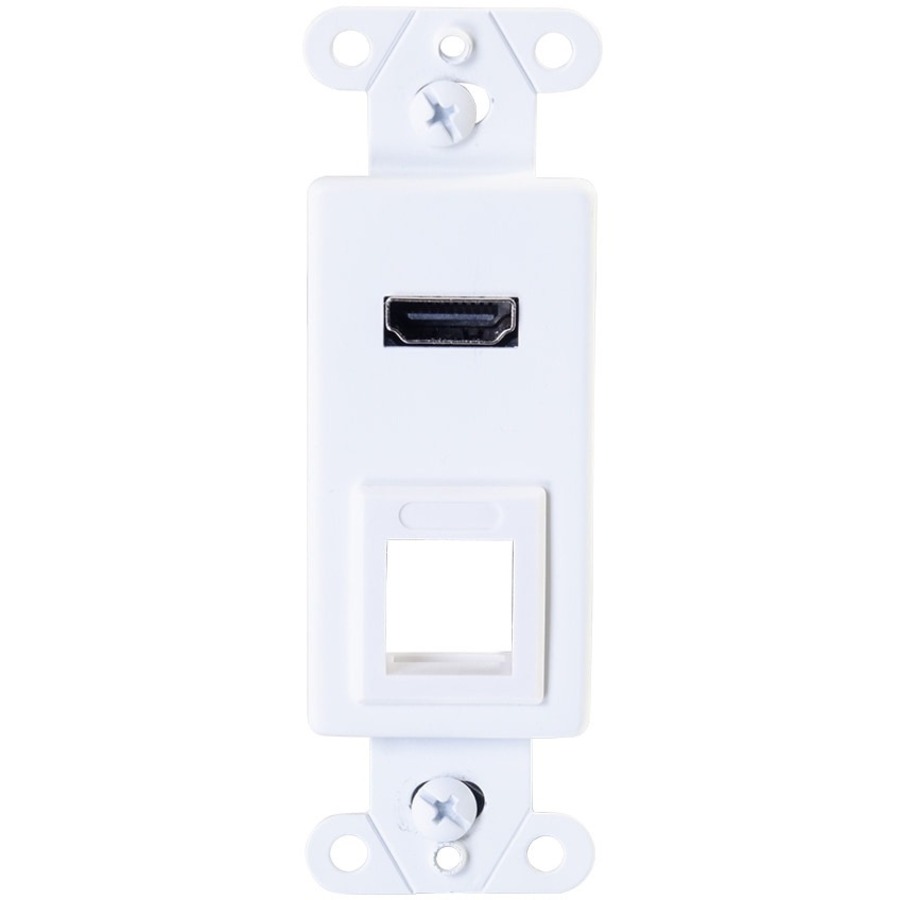 C2G HDMI Pass Through Decorative Wall Plate with One Keystone - White