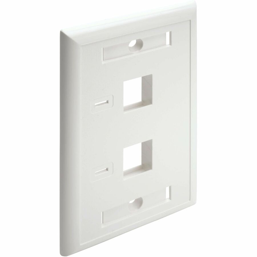 Eaton Tripp Lite Series 2-Port Keystone Faceplate, Single Gang, ID Labels, White, TAA