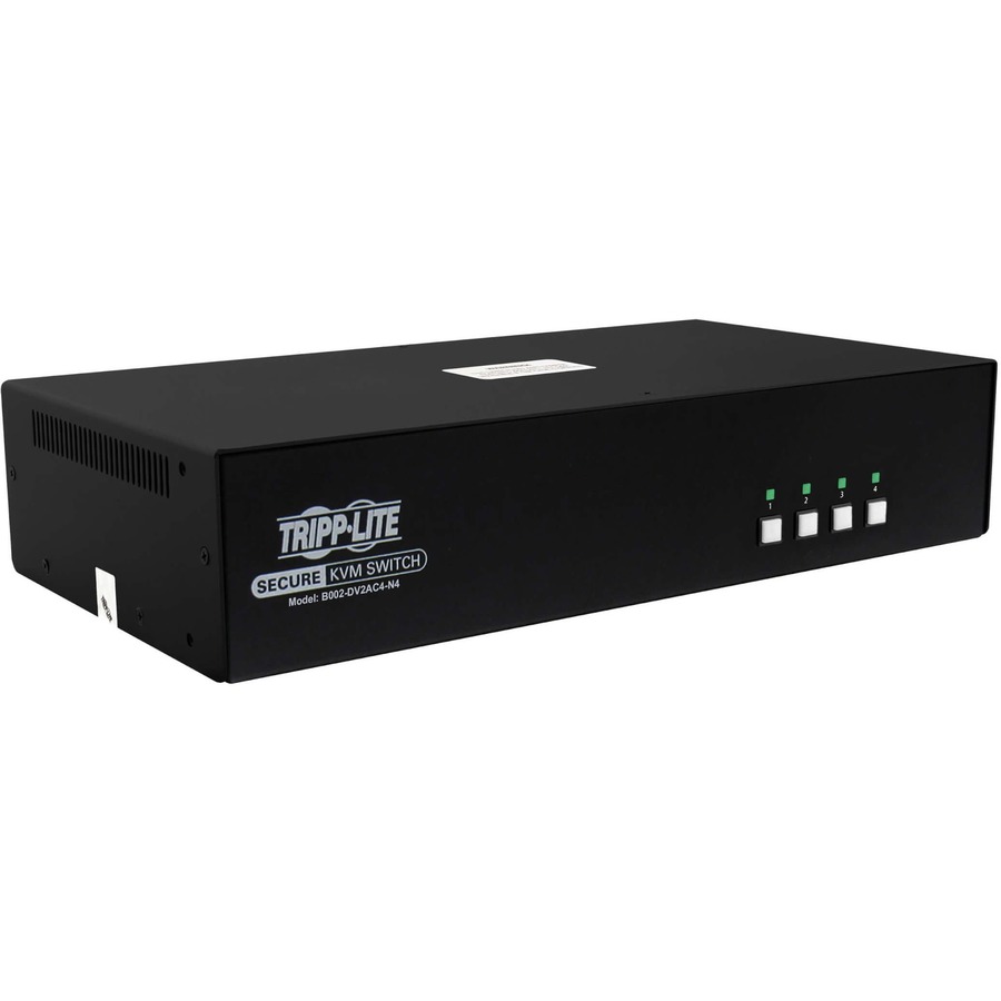 Tripp Lite series Secure KVM Switch, 4-Port, Dual Head, DVI to DVI, NIAP PP4.0, Audio, CAC, TAA