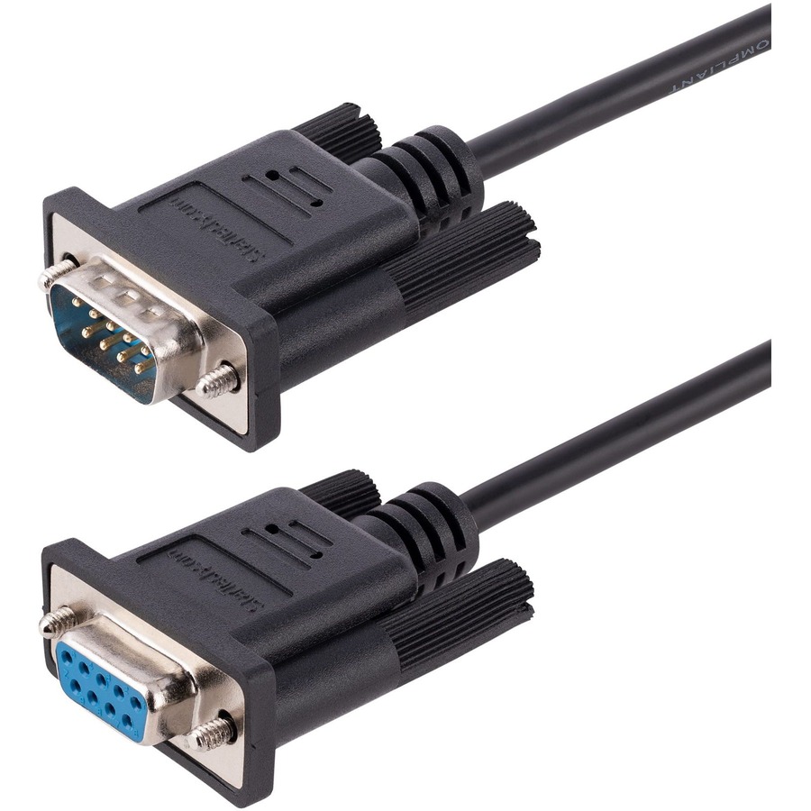 StarTech 3m RS232 Serial Null Modem Cable, Crossover Serial Cable w/Al-Mylar Shielding, DB9 Serial COM Port Cable Female to Male, F/M