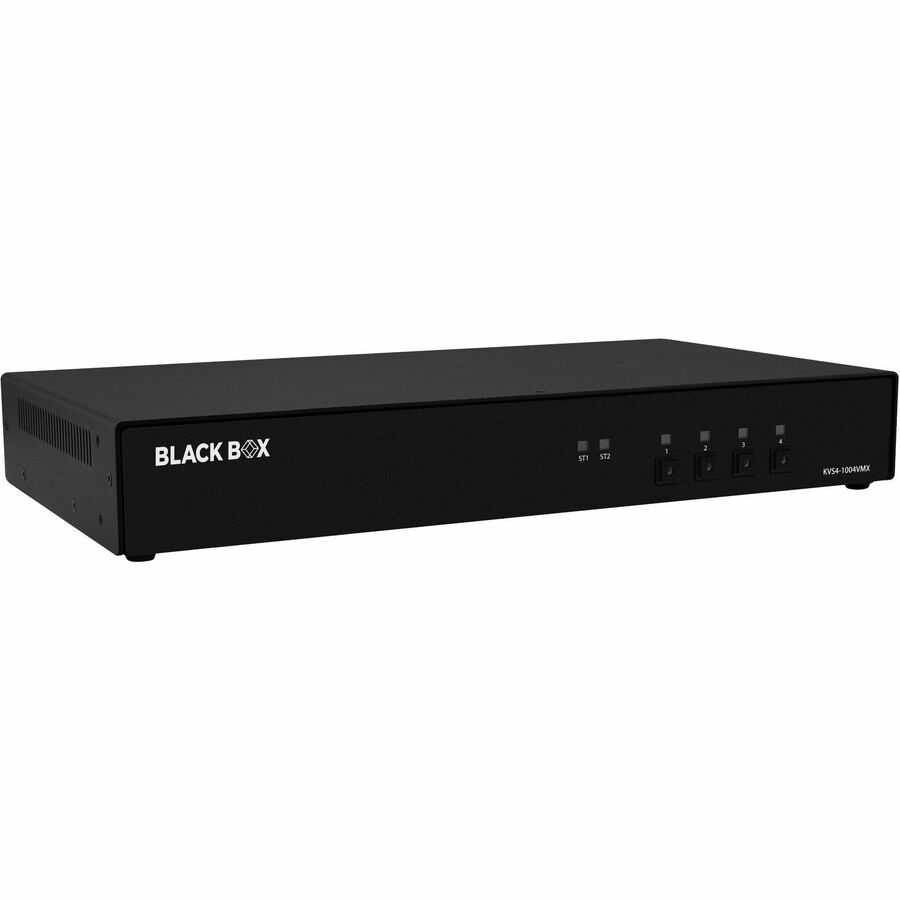 Black Box KVM Switch, NIAP 4.0 Certified - 4-Port, Single-Monitor, DisplayPort with MST, HDMI Out, CAC