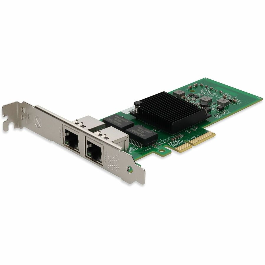 AddOn 10/100/1000Mbs Dual RJ-45 Port 100m PCIe 2.0 x4 Network Interface Card Intel 82576 Chipset